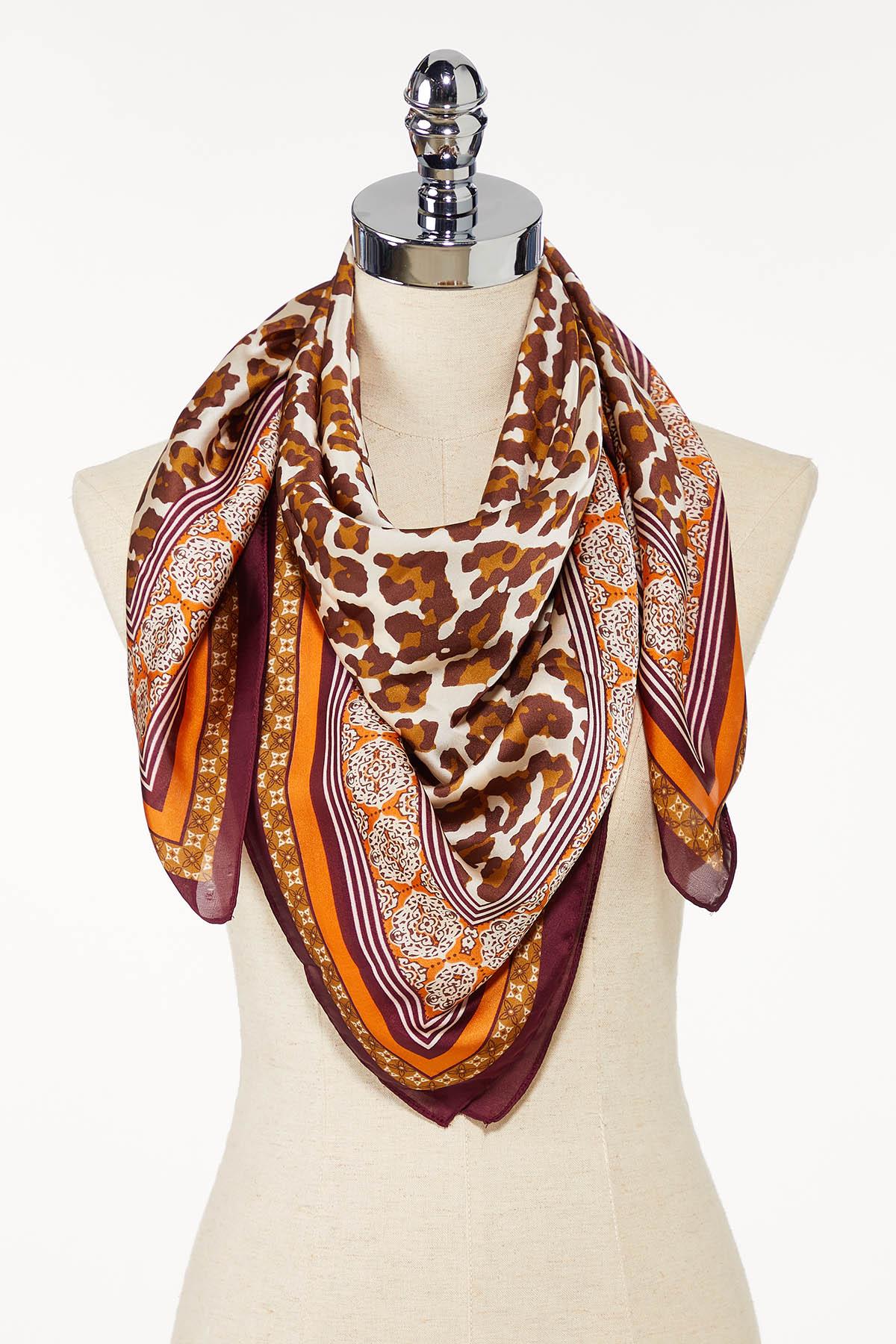 Mixed Print Square Scarf
