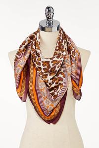 Mixed Print Square Scarf