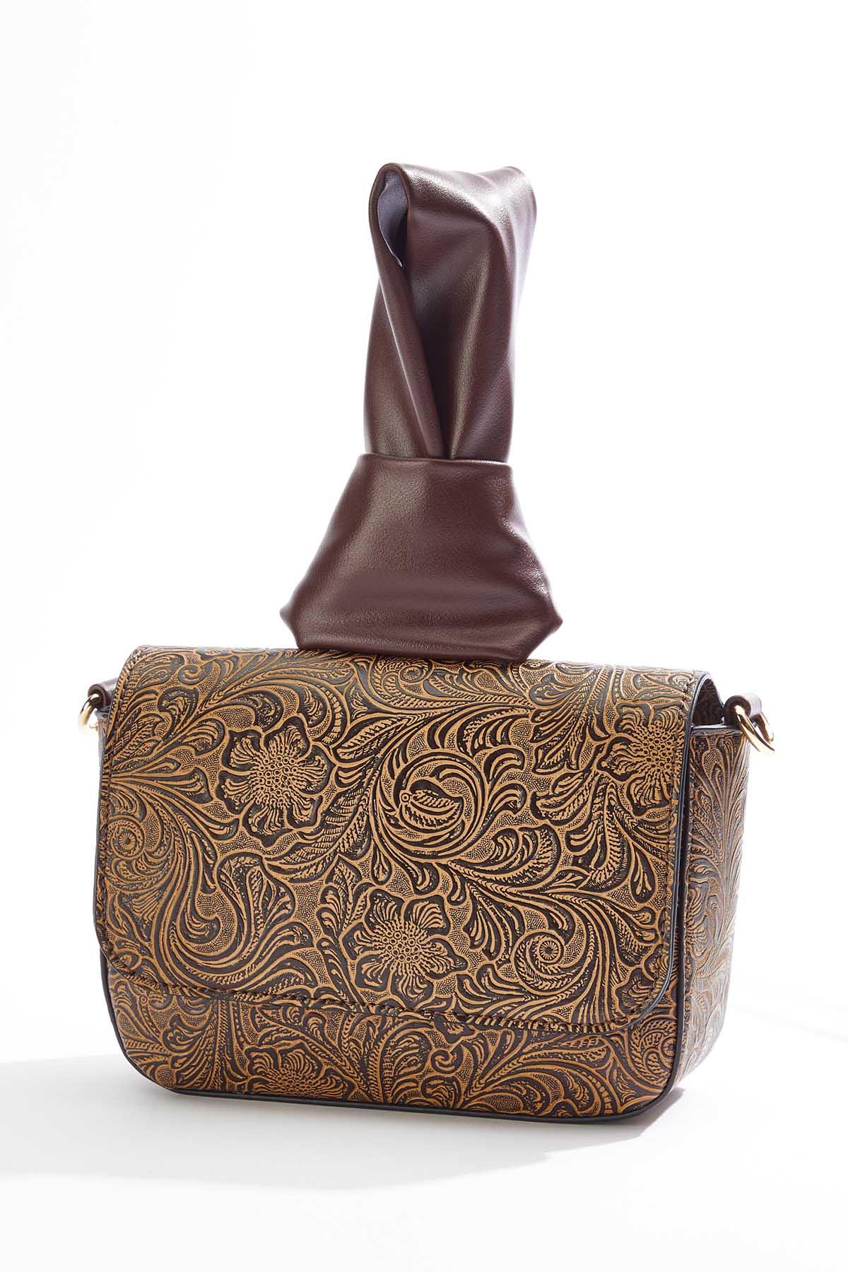 Knotted Strap Tooled Crossbody