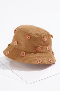 Faux Suede Flower Bucket Hat