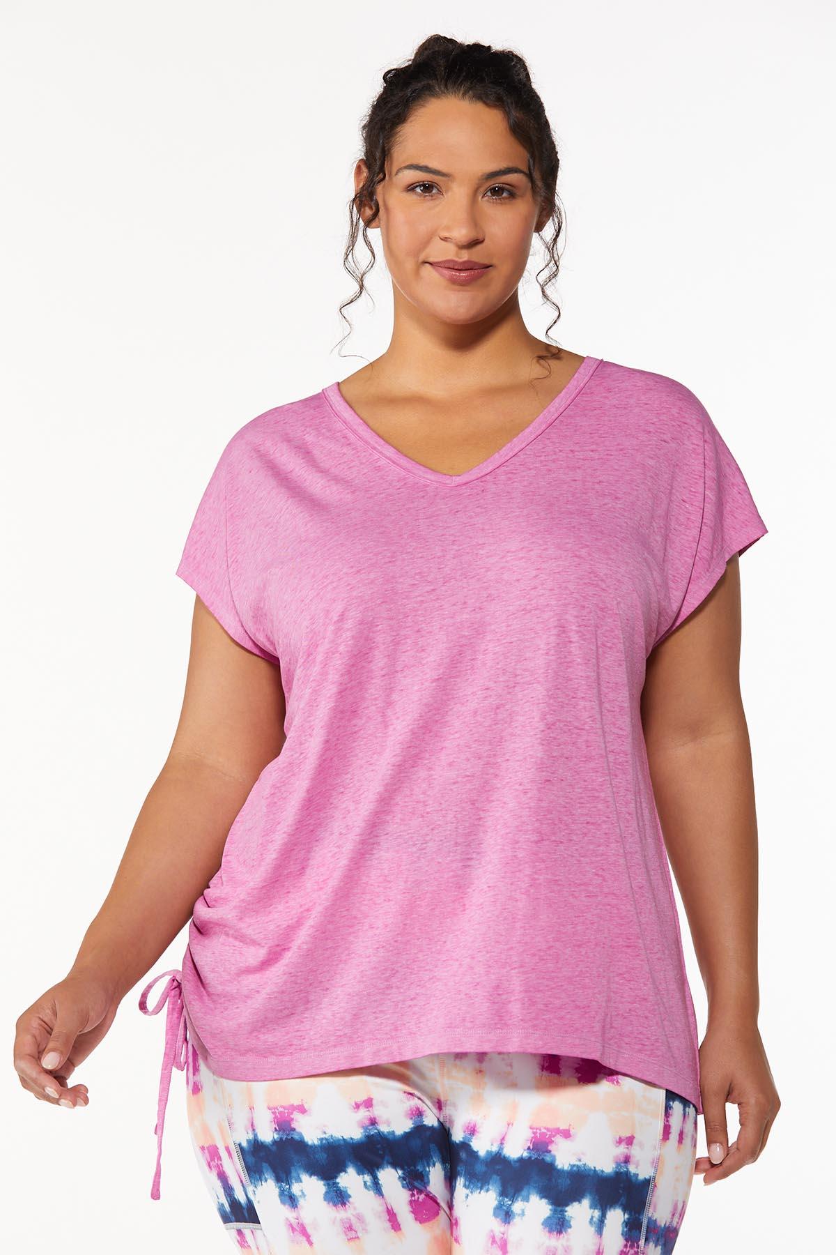Plus Size Solid Side Cinch Tee