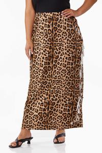 Plus Size Side Fringe Maxi Skirt