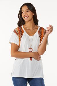Aztec Embroidered Top