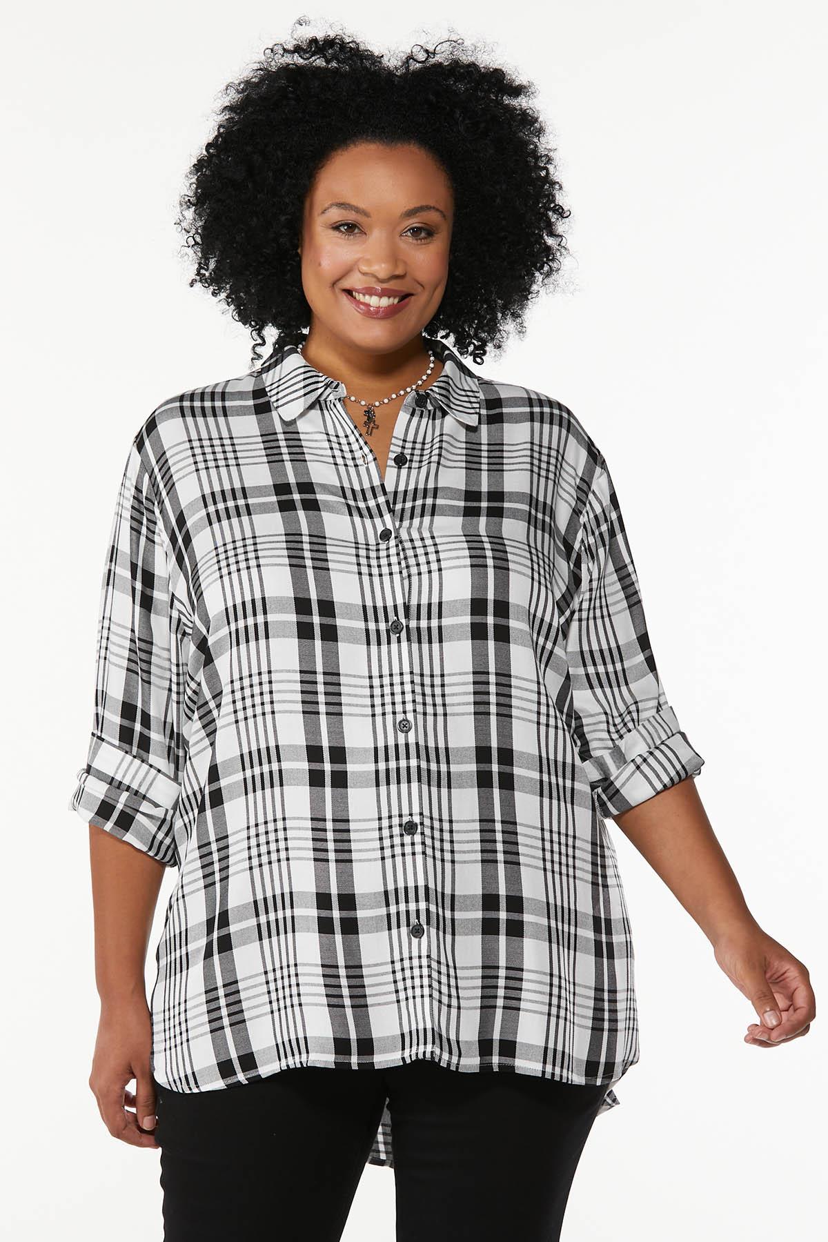 Plus Size Rock And Roll Plaid Top