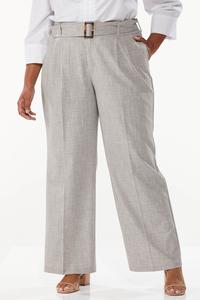 Plus Size Belted Trouser Pants