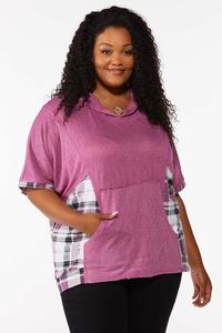 Plus Size Mixed Plaid Hoodie