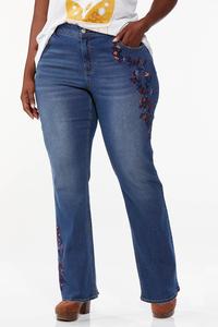 Plus Size Embroidered Bootcut Jeans