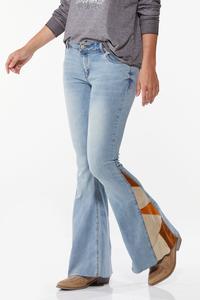 Faux Suede Flare Jeans