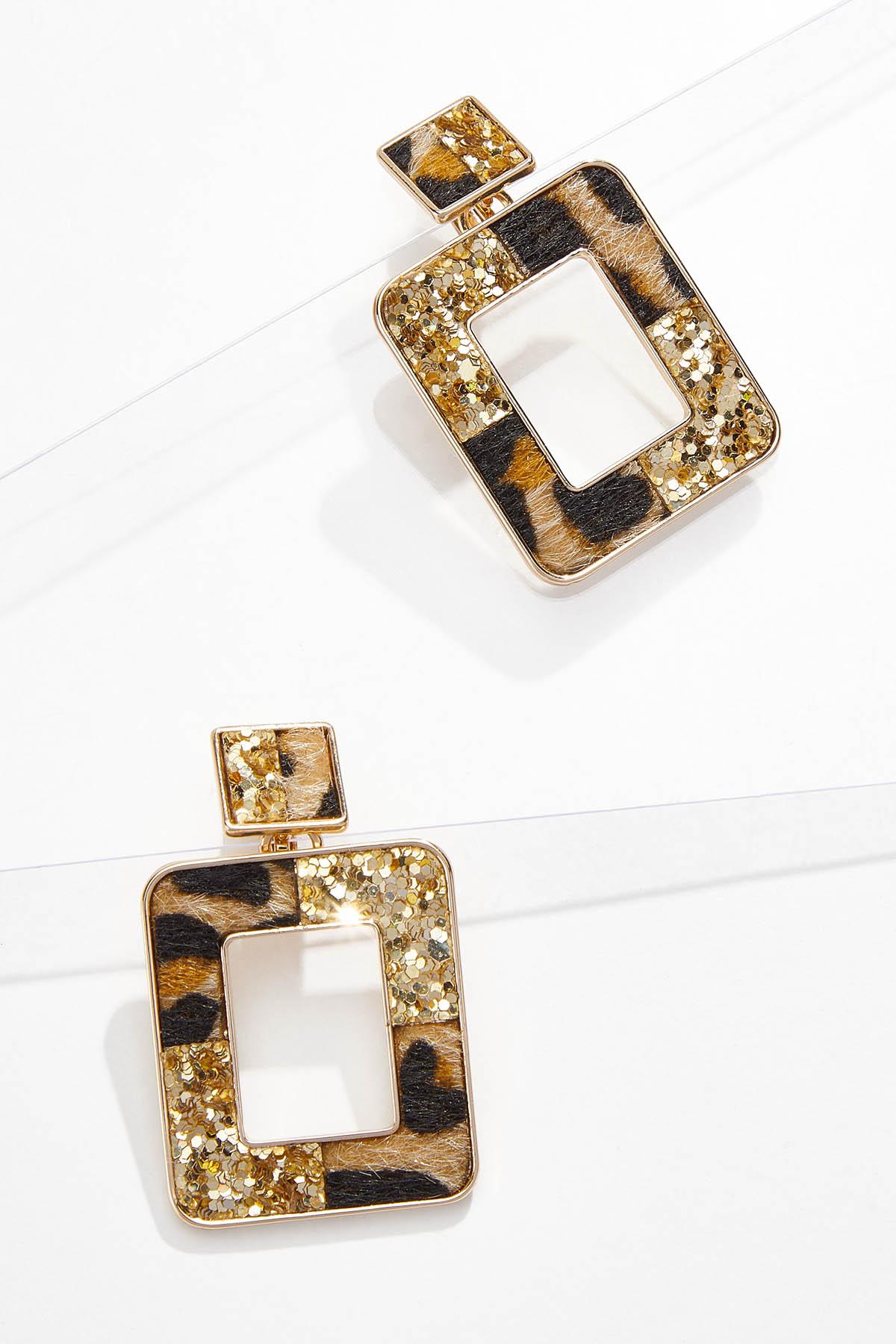Clip-On Shimmer Animal Print Earrings