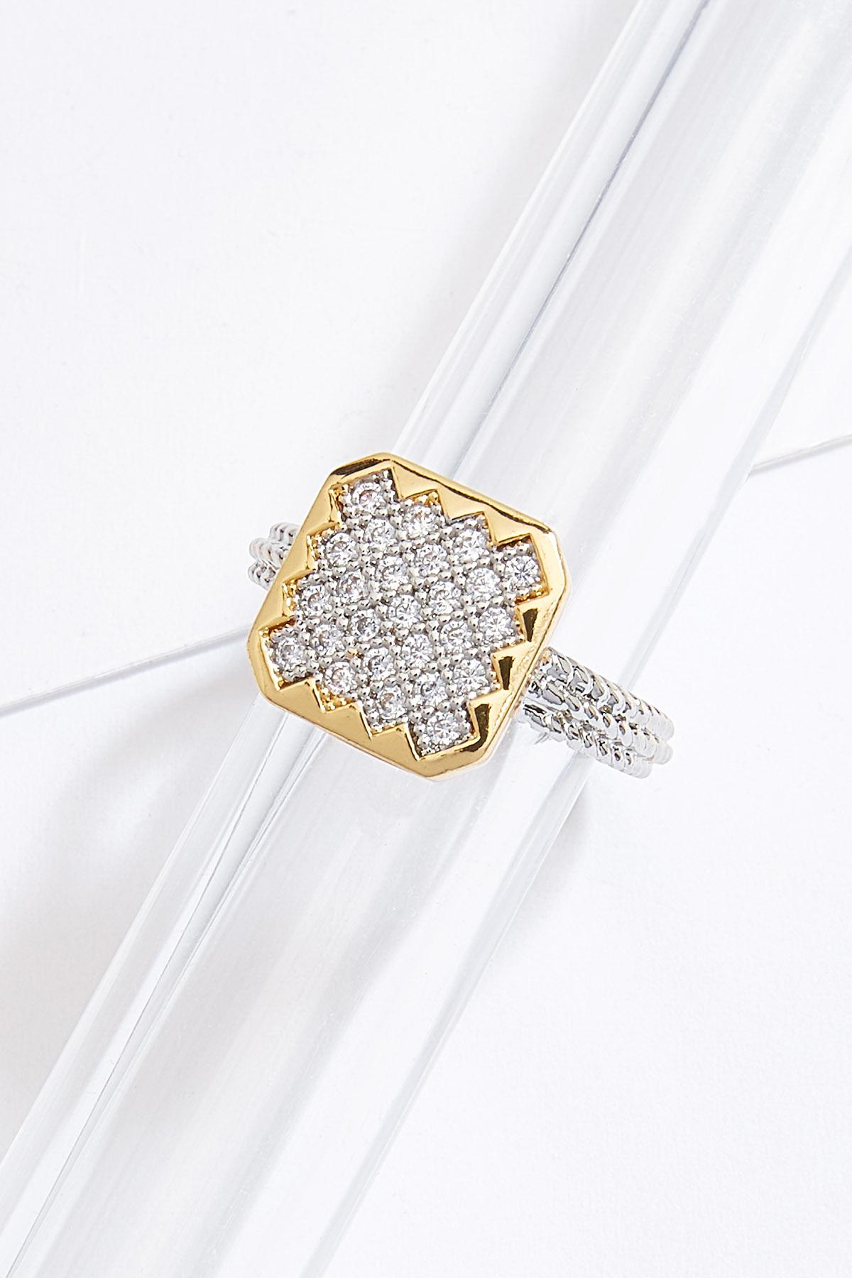 18k Pave Cubic Zirconia Ring