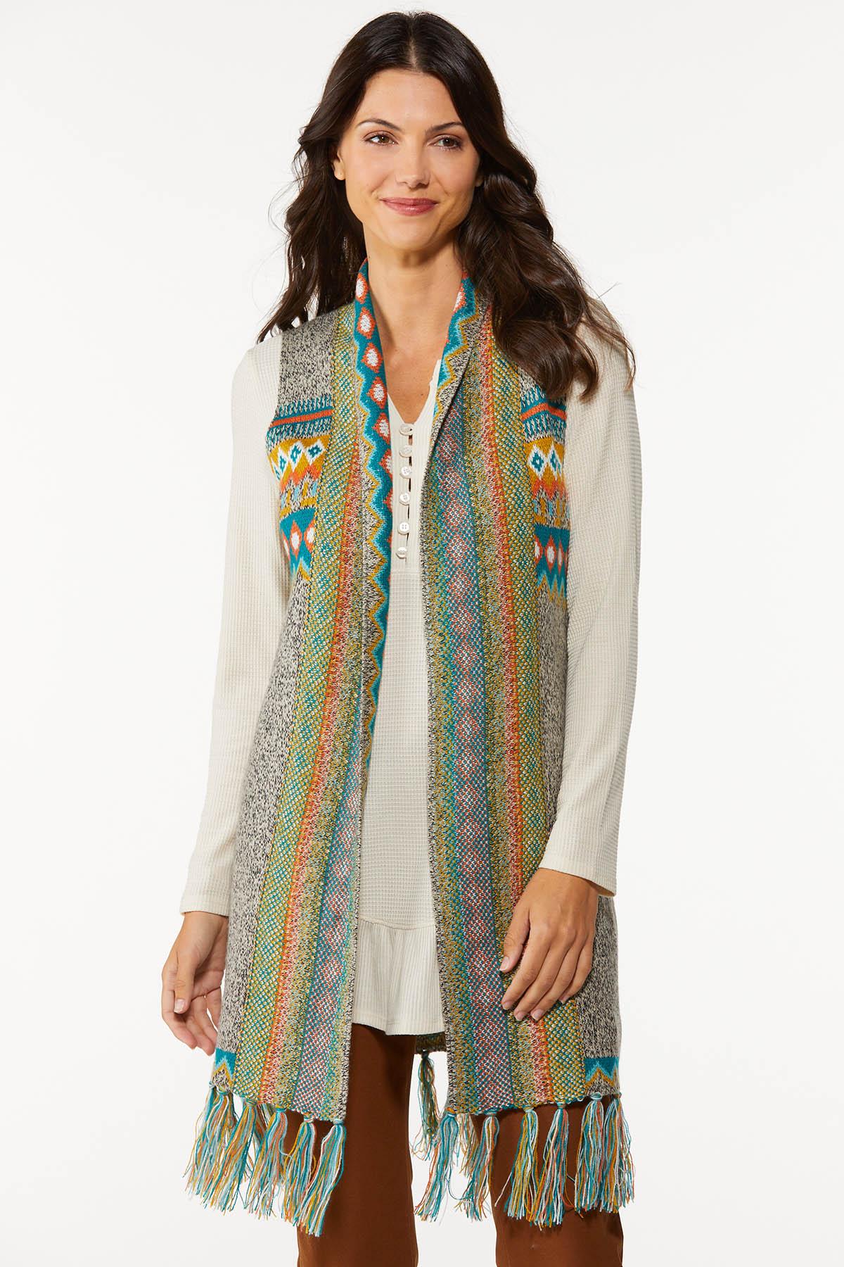 Aztec Fringe Sweater Vest
