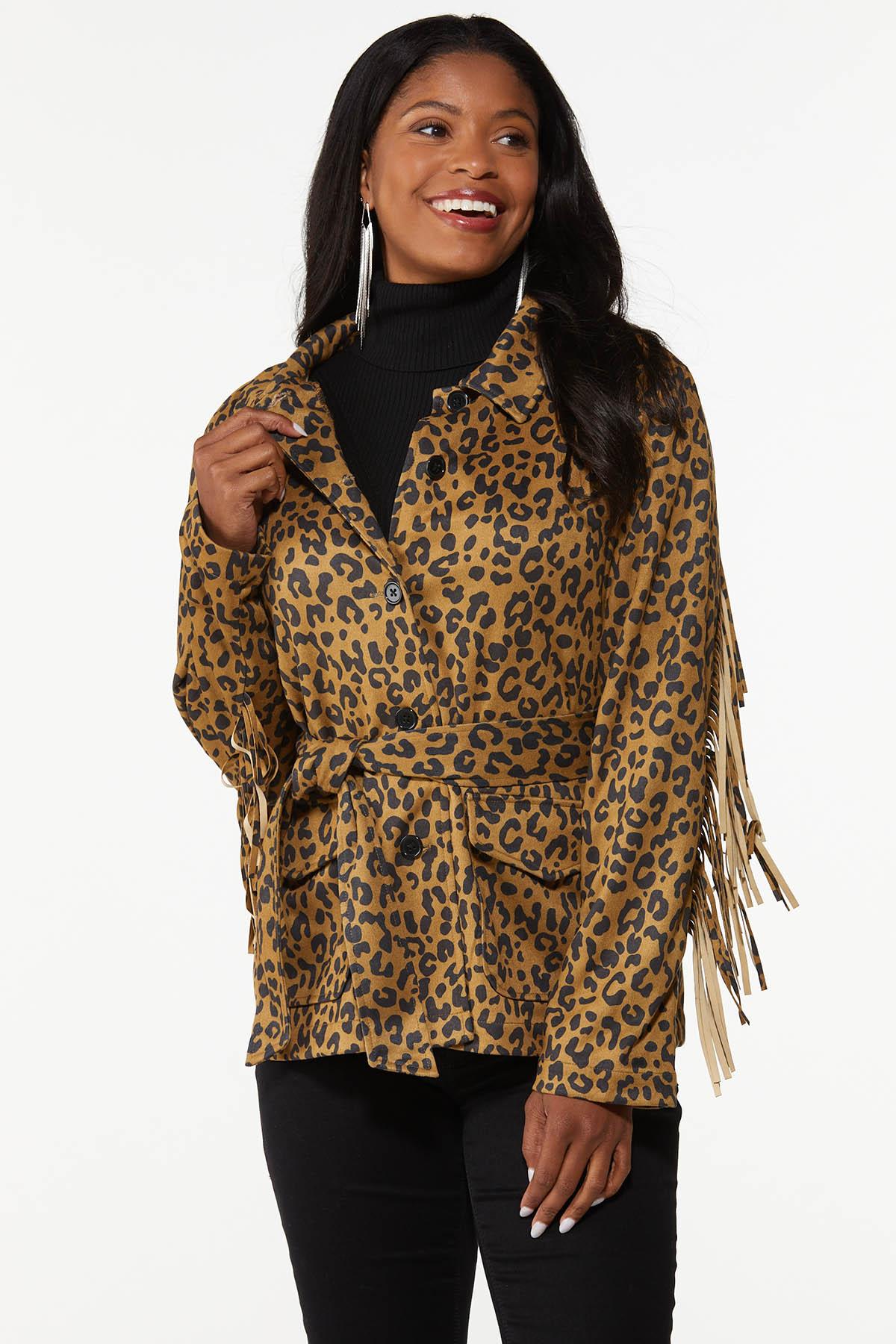 Suede Leopard Jacket Fashion Cato Fashions