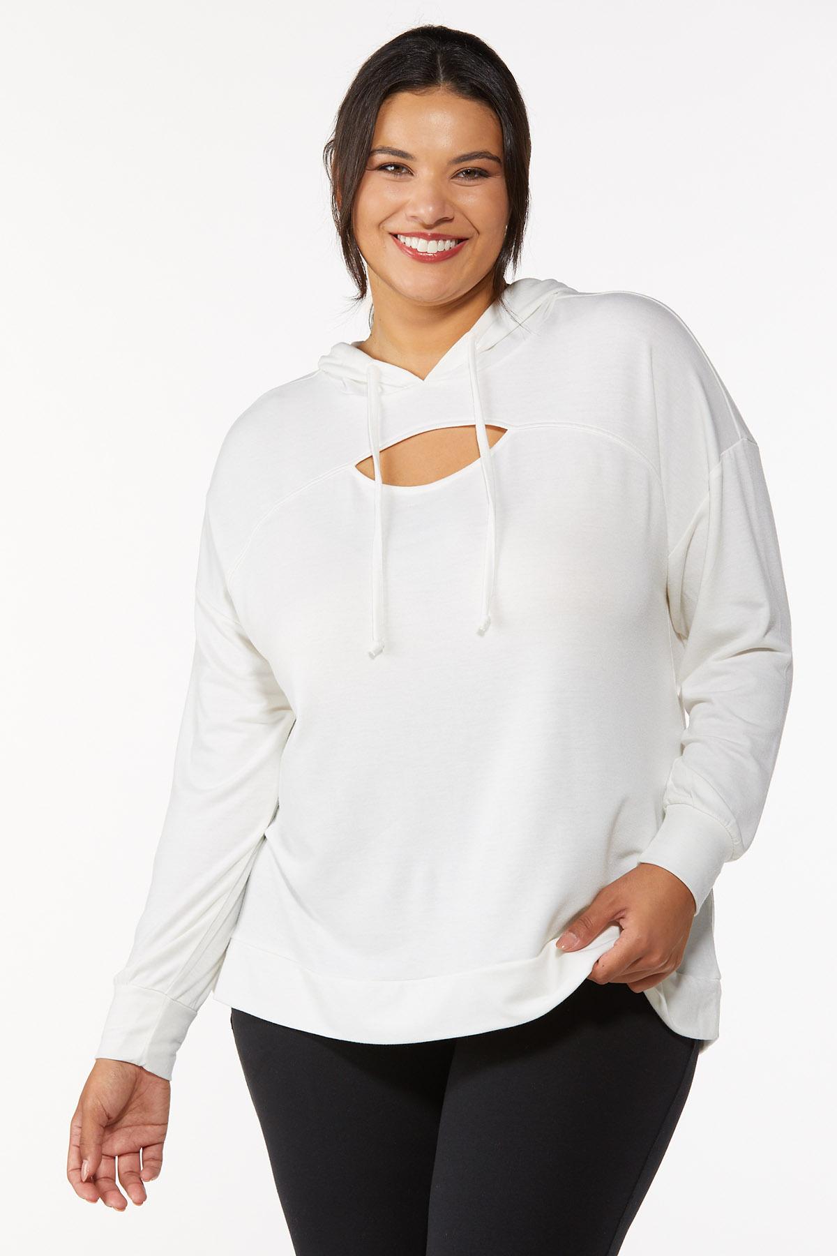 Plus Size Front Cutout Hoodie