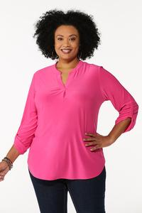 Plus Size Solid Pullover Top