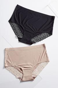Plus Size Lace Trim Panty Set