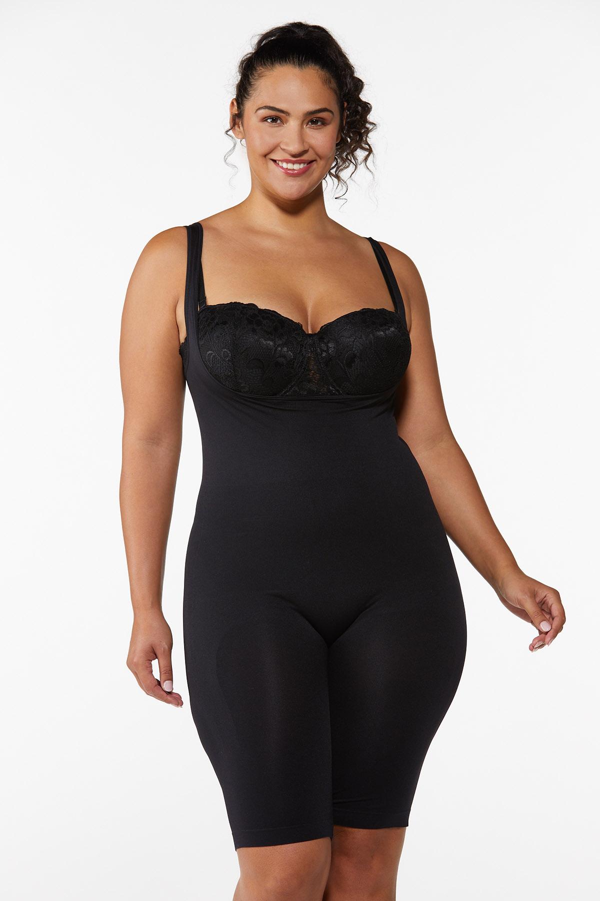 Buy online Black Cotton, Spandex Body Shaper from lingerie for