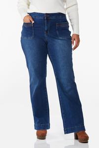 Plus Size Color Stitch High Rise Jeans