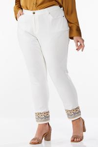 Plus Size Embroidered Straight Leg Jeans