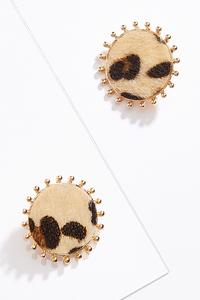Leopard Fur Clip-On Earrings