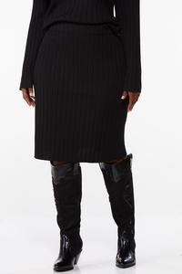 Plus Size Ribbed Sweater Skirt