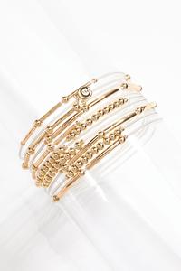 Gold Bar Beaded Bracelet Set