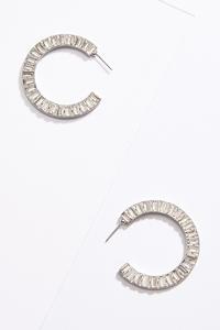 Rectangle Rhinestone Hoop Earrings