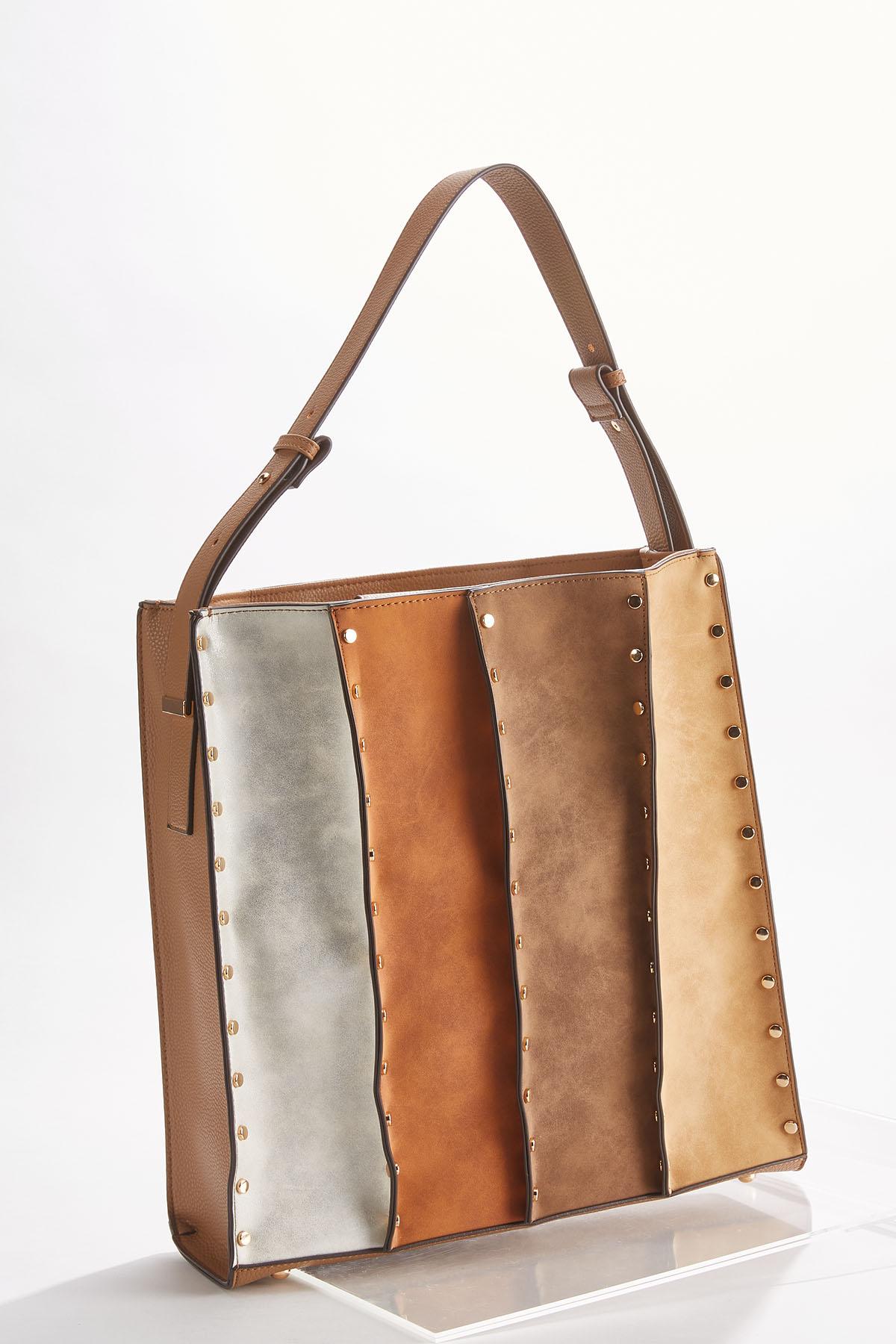 Colorblock Pleated Tote