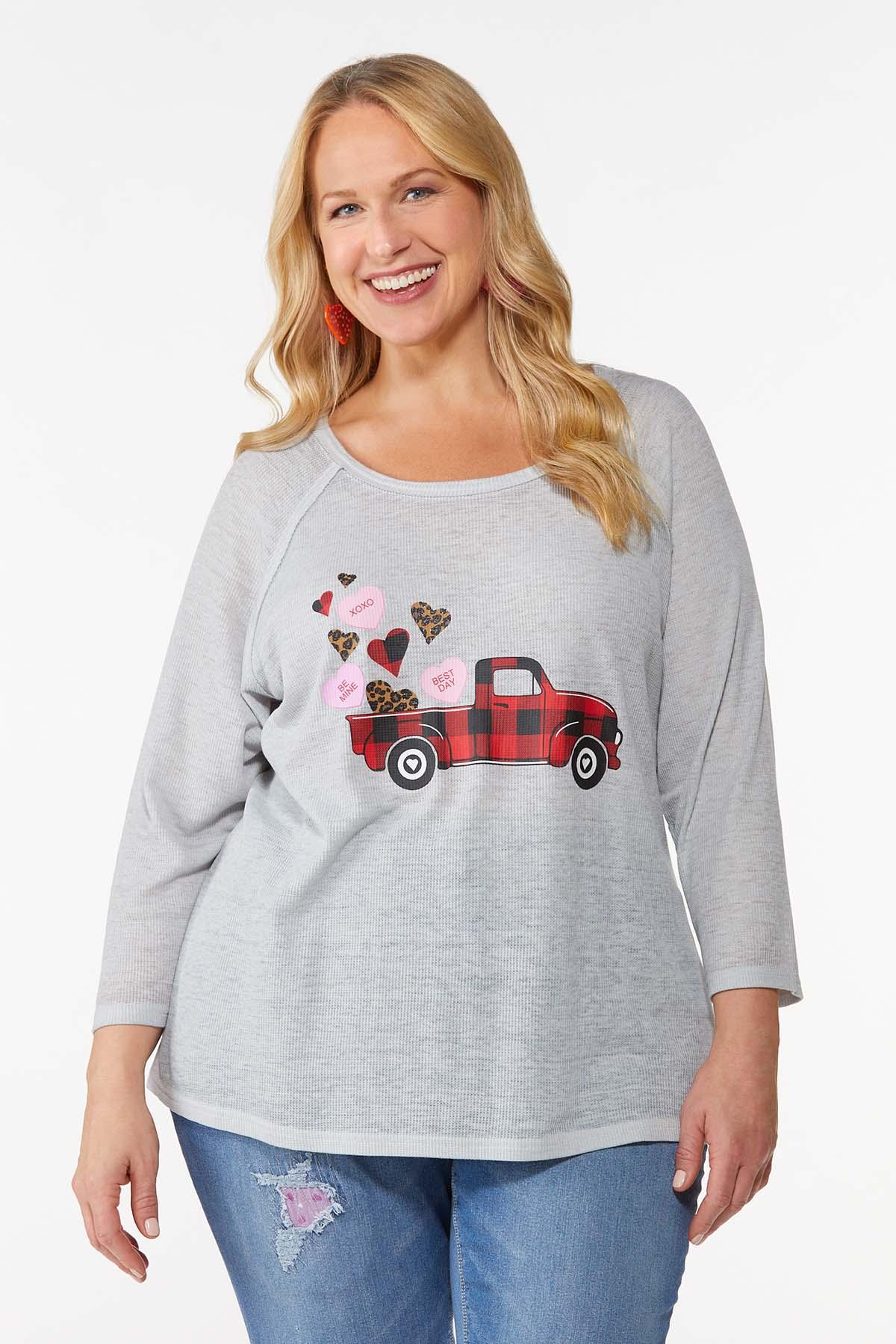 Plus Size Graphic Heart Truck Tee