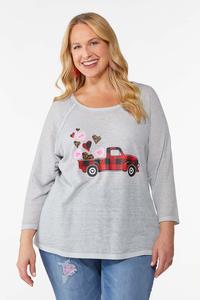 Plus Size Graphic Heart Truck Tee