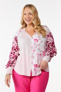 Plus Size Pretty In Pink Poet Top