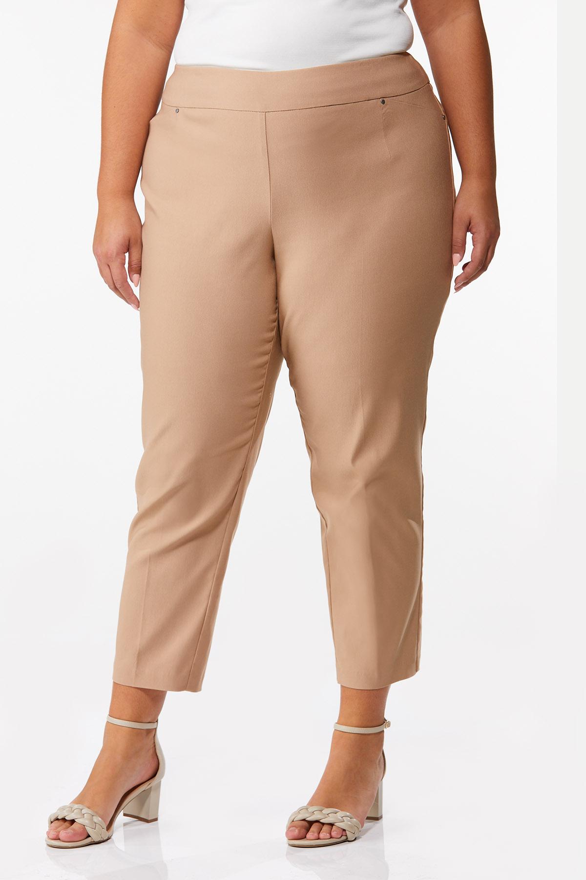 Plus Size Bengaline Pull-On Pants Ankle Pants Cato Fashions