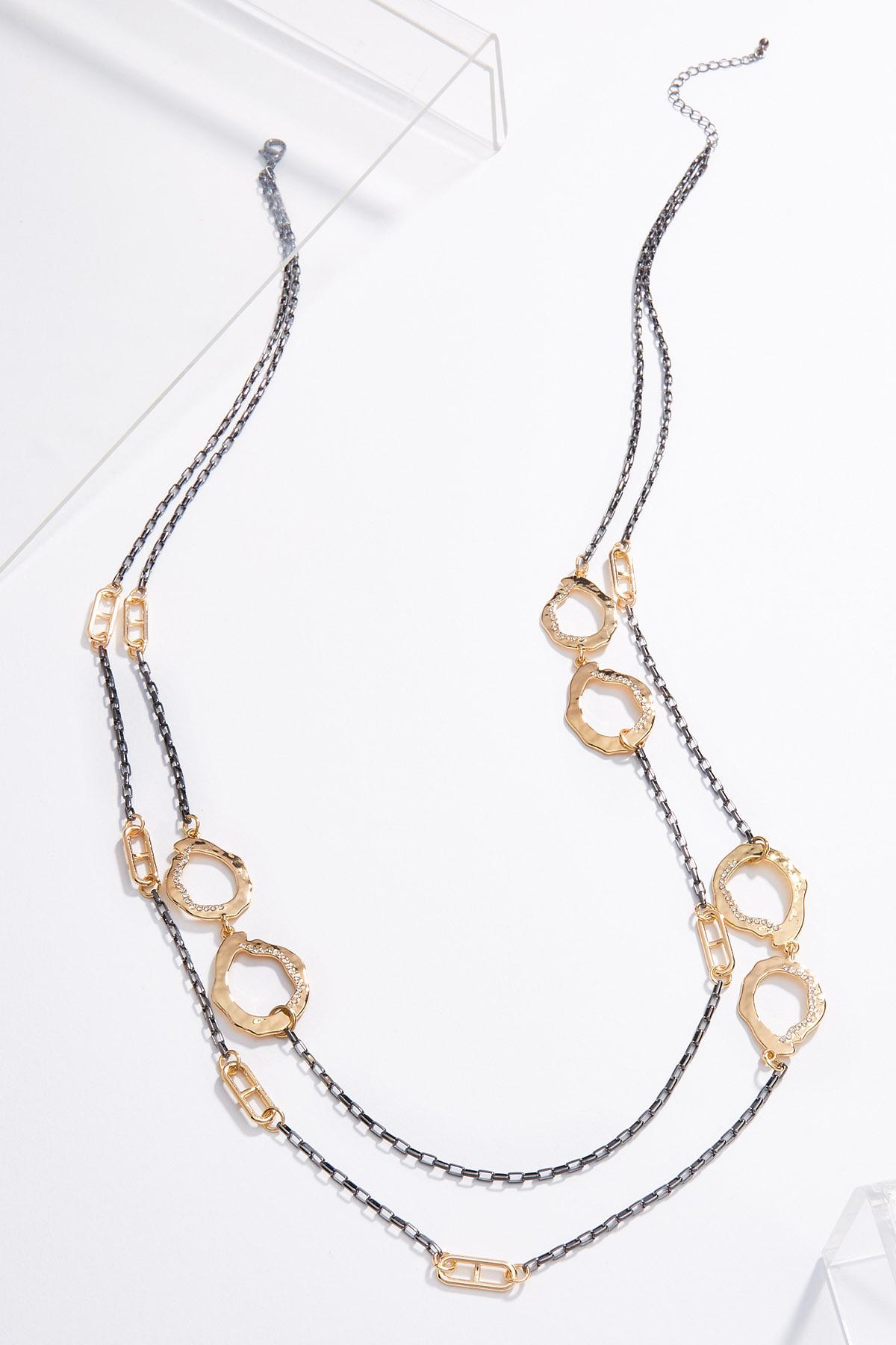 Layered Metal Circle Necklace