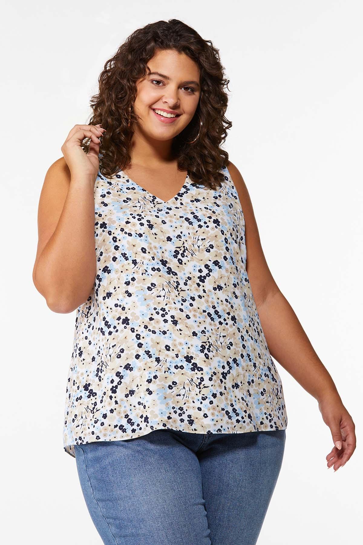 Plus Size Floral Layered Tank