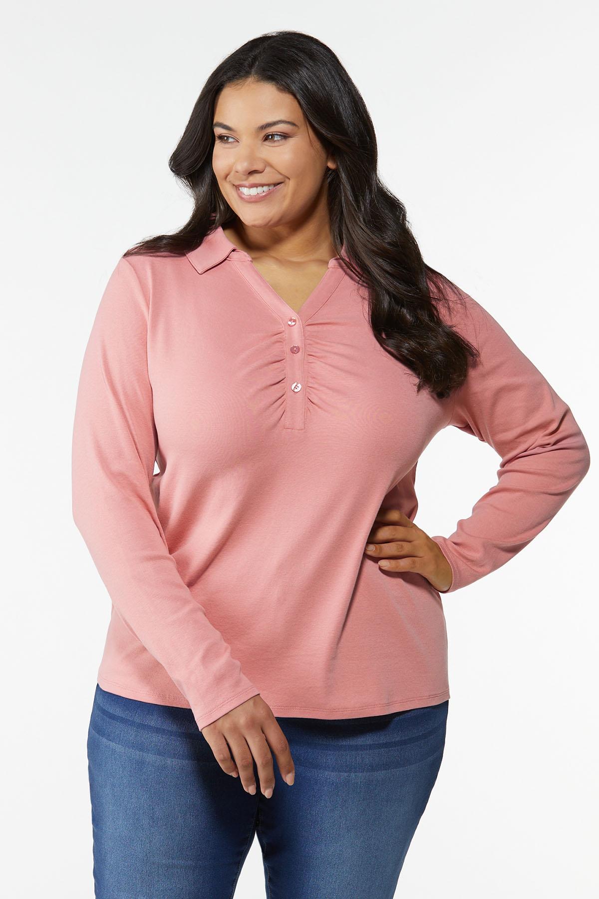 Plus Size Solid Ruched Top