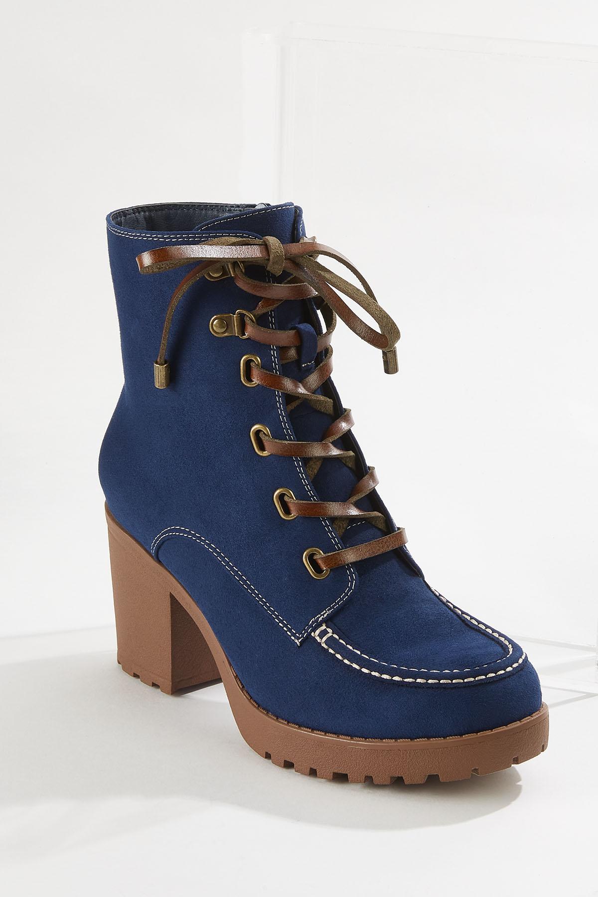 Lace-Up Lug Ankle Boots