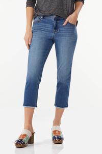 Cropped Fray Hem Jeans