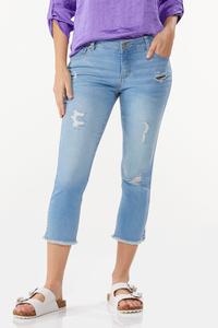 Cropped Frayed Jeans