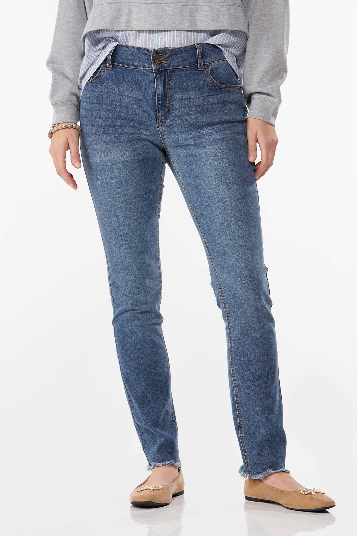 Petite Frayed Hem Jeans