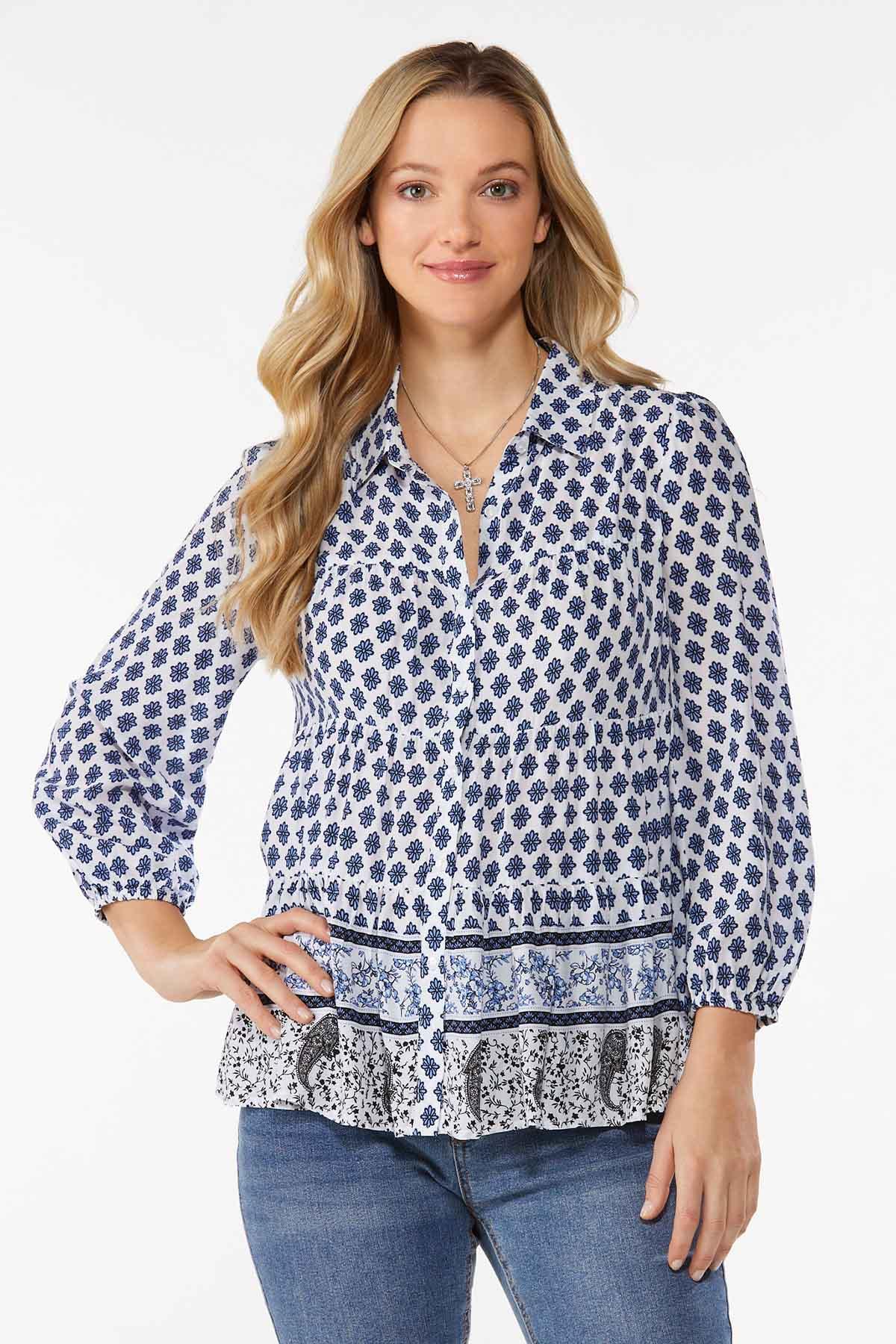 Mixed Print Tiered Tunic