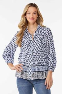 Mixed Print Tiered Tunic