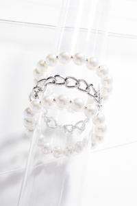 Pearl Stretch Chain Bracelet Set
