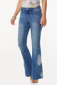 Petite Patchwork Flare Jeans