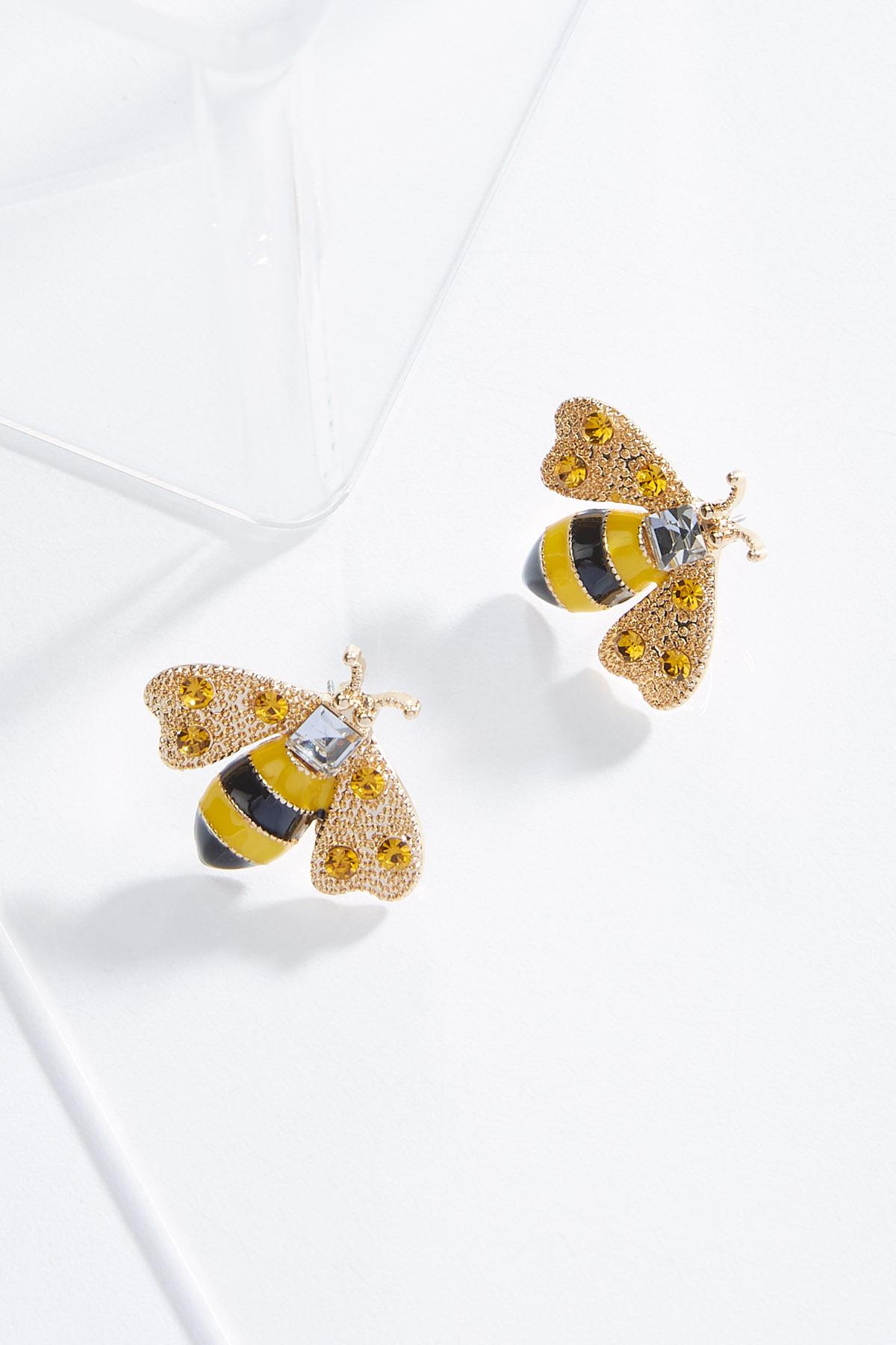 Mixed Glass Bee Earrings