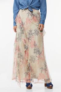 Mesh Floral Maxi Skirt