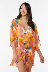 Blooming Tie Front Cover-Up