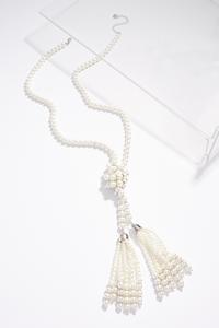 Pearl Knot Tassel Necklace