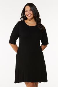 Plus Size Ribbed Sweater Dress