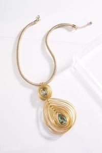 Glass Wire Pendant Necklace