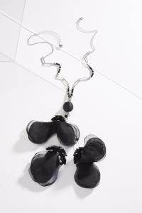 Black Floral Chiffon Necklace