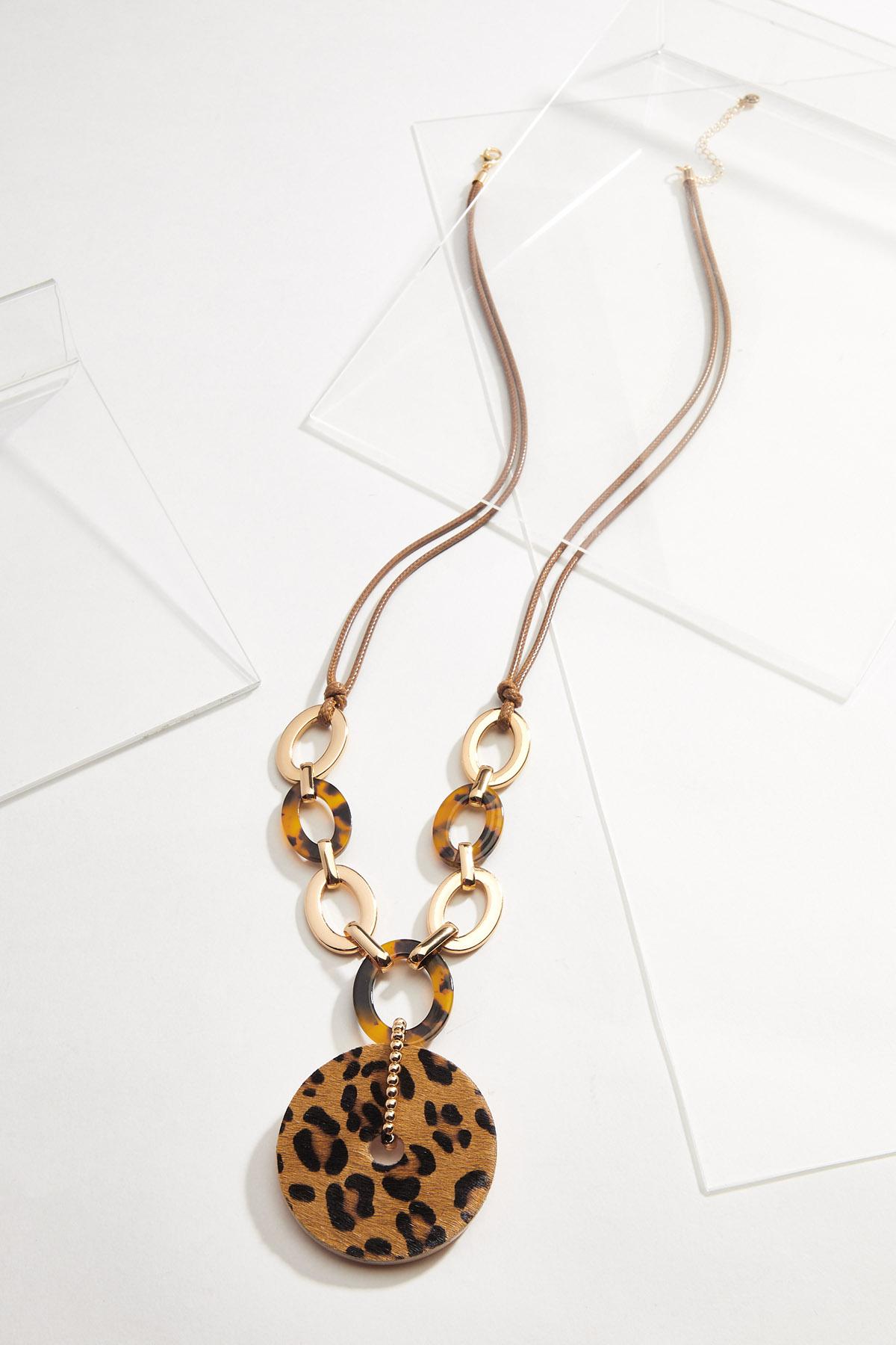 Leopard Pendant Link Necklace